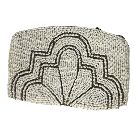 Art Deco White Beaded Clutch‎ - Picture 2 of 5
